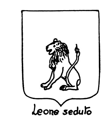 Bild des heraldischen Begriffs: Leone seduto